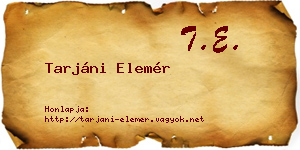 Tarjáni Elemér névjegykártya