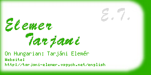 elemer tarjani business card