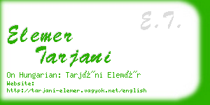 elemer tarjani business card